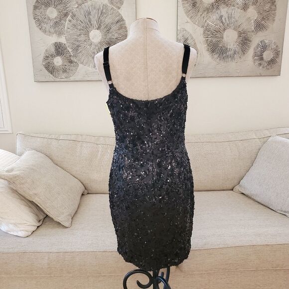 Dress the Population Lindsay Sequin Cheetah Sheath Dress size Large - NEW - Picture 8 of 13